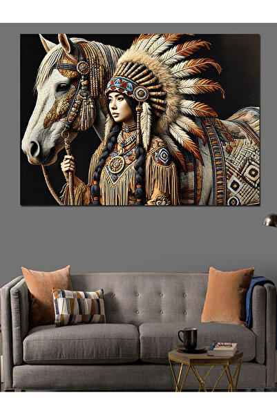 ekart Atlı Savaşçı Ruh Dekoratif Kanvas - Mdf Ahşap Tablo
