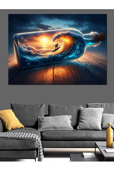 Tablomega Pânză decorativă Waves And Surf - Lemn MDF