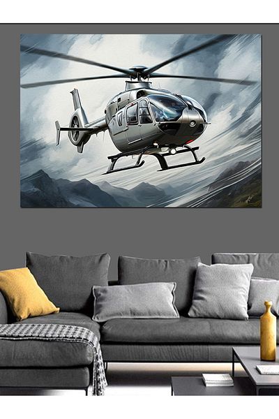 Tablomega Elicopter Decorativ Pânză - Lemn MDF