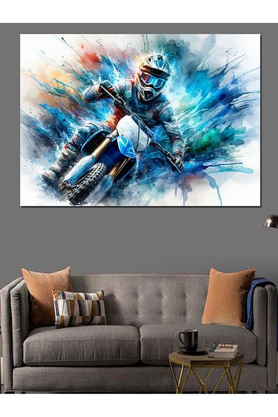 Tablomega Pânză decorativă Motocicletă Racer - Lemn MDF