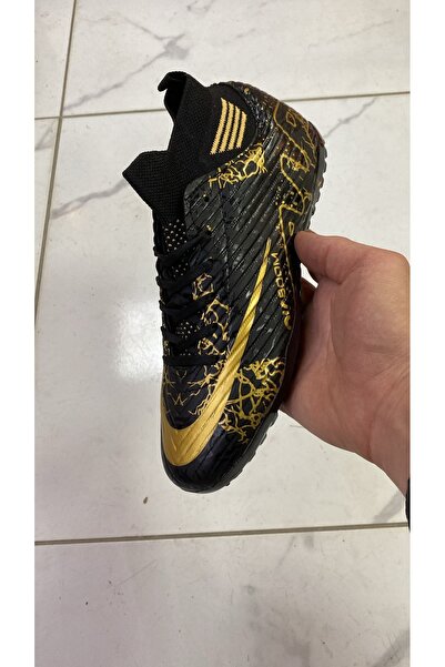 LALİGA Laliga Air Unisex Halı Saha Siyah Siyah Altın Çoraplı Renkli