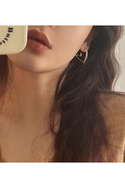 westwindexpres Women's Heart Detailed Gold Earrings