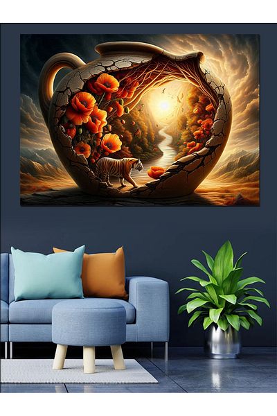 Tablomega Pânză decorativă înfășurată cu inimi infinite - pictură din lemn MDF