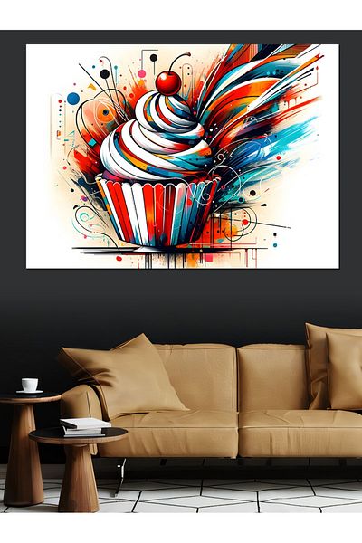 Tablomega Pânză decorativă Cupcake - Lemn MDF