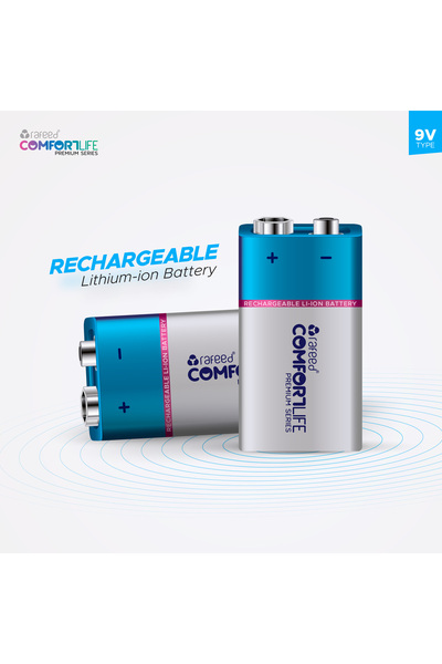 RAFEED بطارية ليثيوم أيون قابلة لإعادة الشحن 9 فولت، شحن من النوع C 5 فولت تي...
