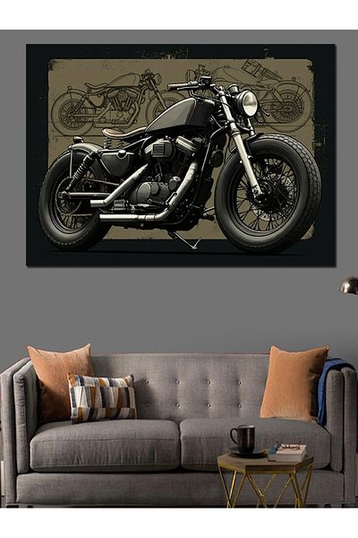 Tablomega Pânză decorativă pentru motociclete Chopper - MDF Lemn