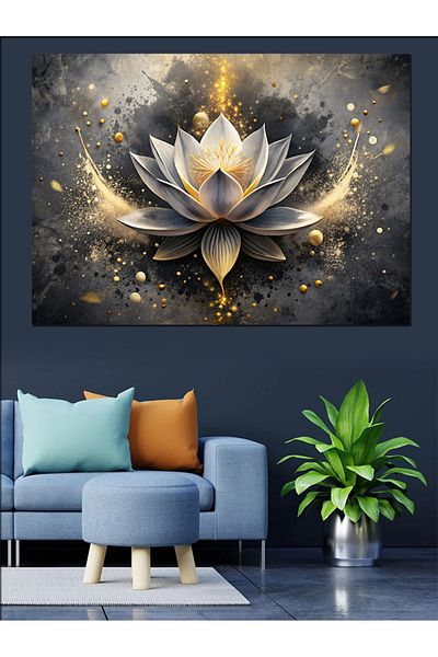 Tablomega Pânză Decorativă Floarea Lotusului - Lemn MDF