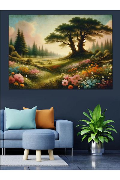 Tablomega Pânză Decorativă Peisaj Pădure - Lemn MDF