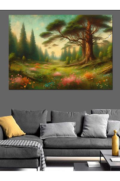 Tablomega Pânză Decorativă Peisaj Pădure - Lemn MDF