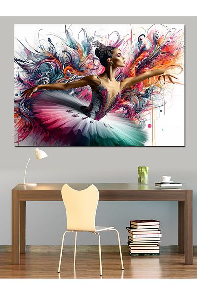 Tablomega Pânză Decorativă Femeie Balerina - Lemn MDF