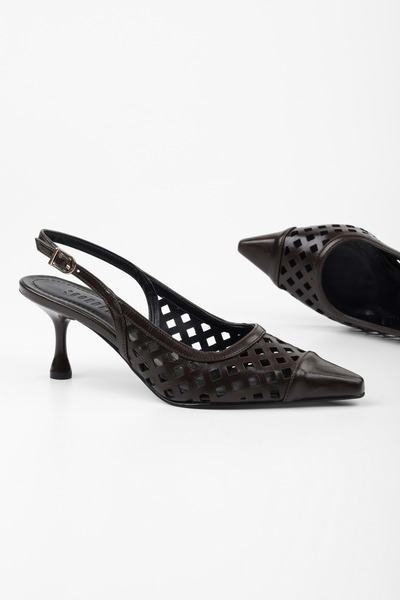 Shoeberry Women's Jade Bitter Brown Skin Stiletto