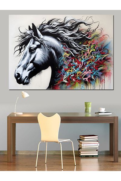 Tablomega Pânză decorativă cu model graffiti - Lemn MDF