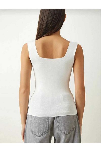 Fua Shop Bluză subțire din tricot cu guler pătrat pentru femei