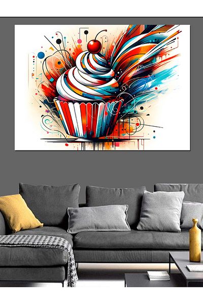Tablomega Pânză decorativă Cupcake - Lemn MDF