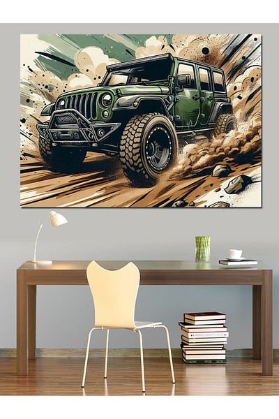 Tablomega Pânză decorativă Jeep Off-Road - Lemn MDF