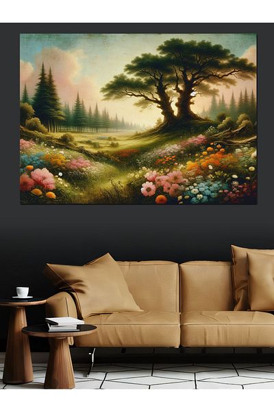Tablomega Pânză Decorativă Peisaj Pădure - Lemn MDF