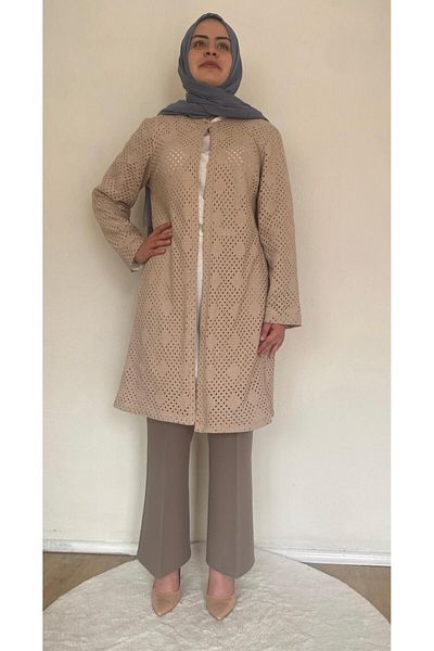 Samgülü XXL Mercerized Knitted Fabric Cardigan
