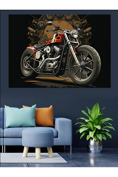 Tablomega Pânză decorativă pentru motociclete Chopper - MDF Lemn