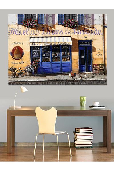 Tablomega Pânză Decorativă Retro Shop - Lemn MDF