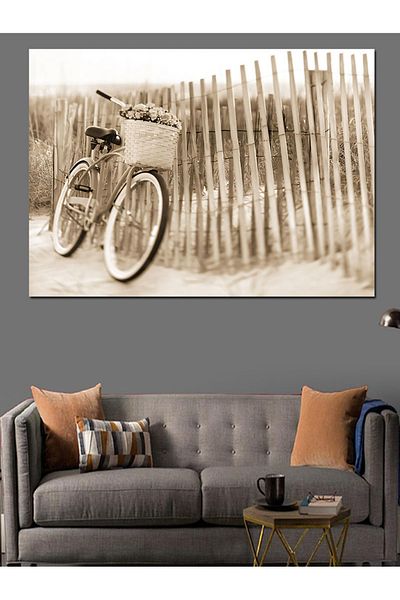 Tablomega Pânză decorativă retro pentru biciclete și câmp - MDF Lemn