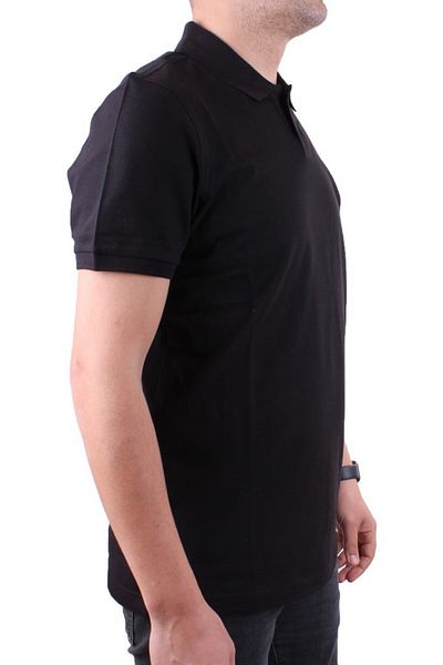 DAGOSTER DMG23-231319 Μαύρο ανδρικό μπλουζάκι με γιακά πόλο με μισό πατάκι