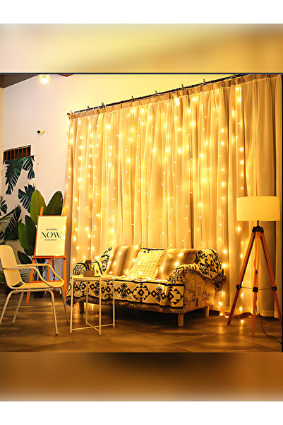 rkm store Kumandalı 8 Ayrı Moda Sahip 3mx3m ( 300 Cm X 300 Cm ) Dekoratif Perde Led Peri Led Usb Gün Işığı