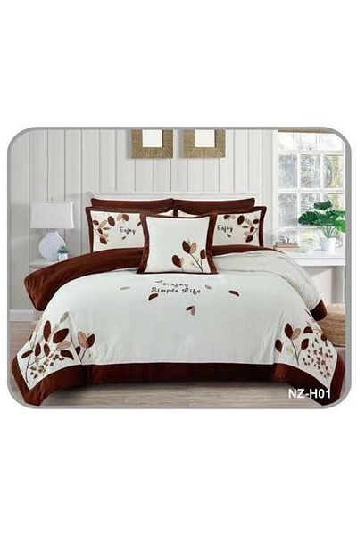 Generic En Zone Winter Double Bedspread 8 Pieces || Burgundy