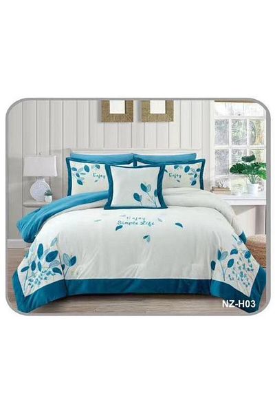 Generic En Zone Winter Double Bedspread 8 Pieces || Light Blue