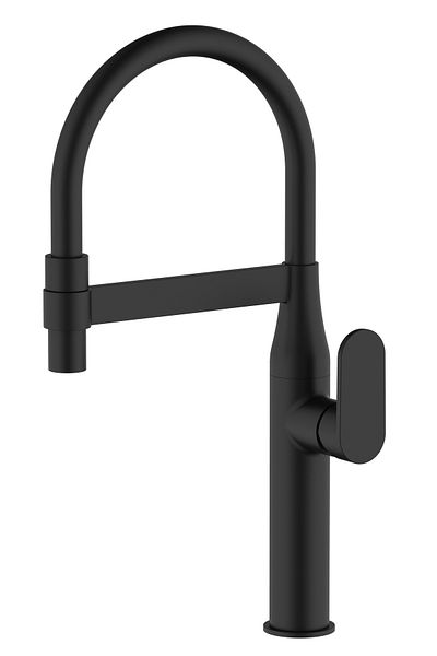 HESANIT Kitchen Mixer Black with Black Flexible Spout