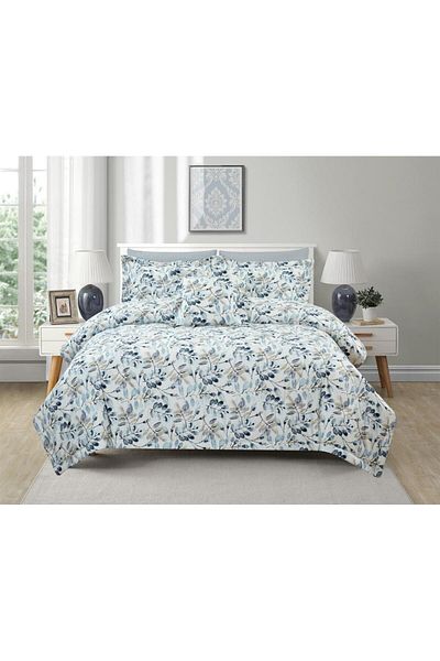 Generic En Zone Summer Single and a Half Bedspread 4 Pieces || Blue Checked