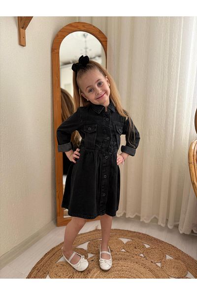 BERFONZO KIDS Rochie de blugi din denim cu mâneci pentru fete