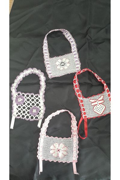 Papatyam 4Pcs Lace for Handcrafted Kitchen Towel/ Hand Knitted Lace/ Hand Embroidered Dowry Lace