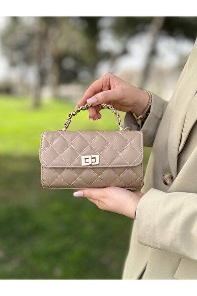 DEV 3 ADAM Geantă de umăr și crossbody pentru femei, model cutie, elegantă și rafinată, din nurcă închisă