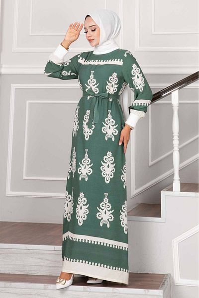 MODA Ethnic Pattern Hijab Dress