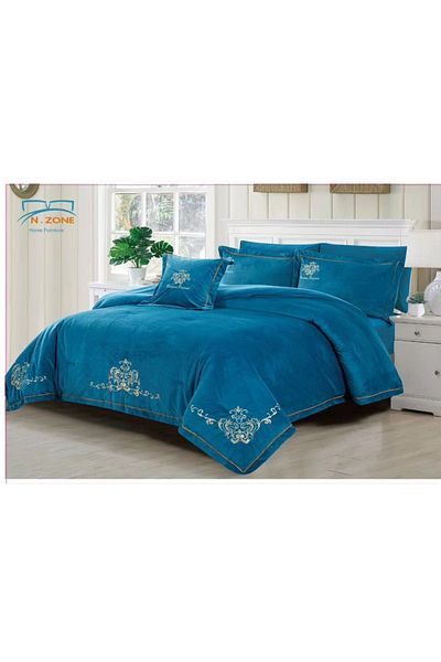 Generic En Zone Winter Single and a Half Bedspread 4 Pieces || Turquoise Blue