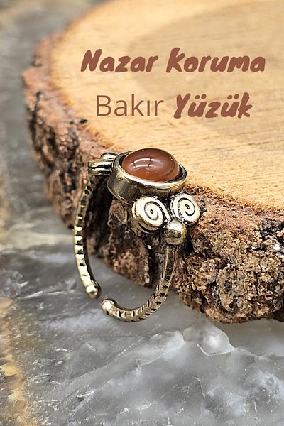 NBS Beautiful Naturel Stones Copper Agate Design Trend, Quality Ring (Gift, Special Day, Trend)