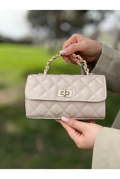 DEV 3 ADAM Light Mink Stylish and Elegant Box Model Hand Shoulder and Crossbody Women's Bag