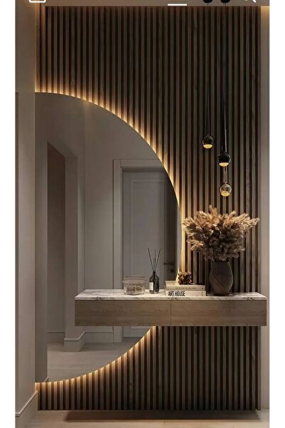 Viera Concept Led aydınlatmalı yarım daire dresuar aynası