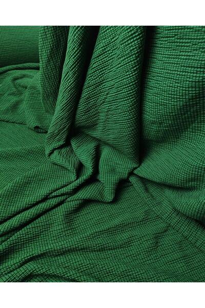 Kumaş Parça Зелений колір, зморшкувата тканина (ширина 160 см, довжина 180 см)