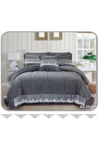 Generic En Zone Winter Single and a Half Bedspread 4 Pieces || Grey