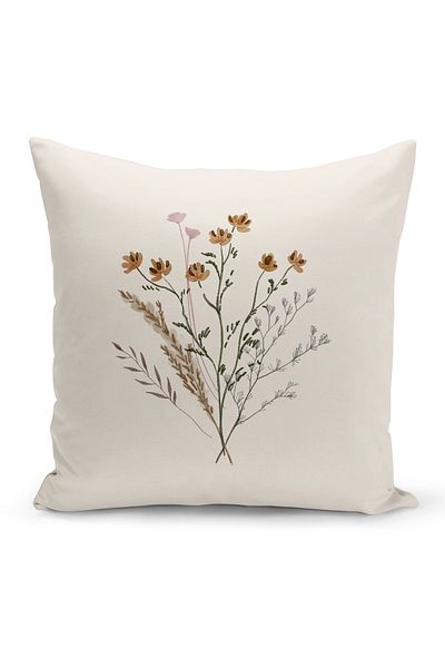 Bertille Home Flower Series Double Sided Digital Printed Throw Pillow Case (Cushion Cover)