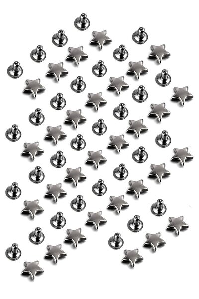 hapshoe 9 MM Platin Renk 30 Adet Perçin Yıldız Rivet