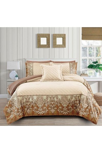 Generic En Zone Winter Single and a Half Bedspread 4 Pieces || Beige and Brown