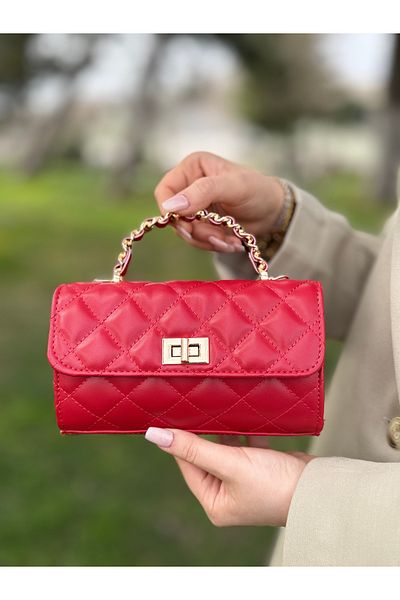 DEV 3 ADAM Red Stylish and Elegant Box Model Hand Shoulder and Cross Women's Bag