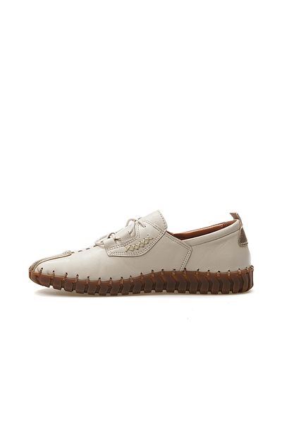 Venüs Women's Genuine Leather Orthopedic Sole Casual Shoes 25Y 2010724 Y Z Beige