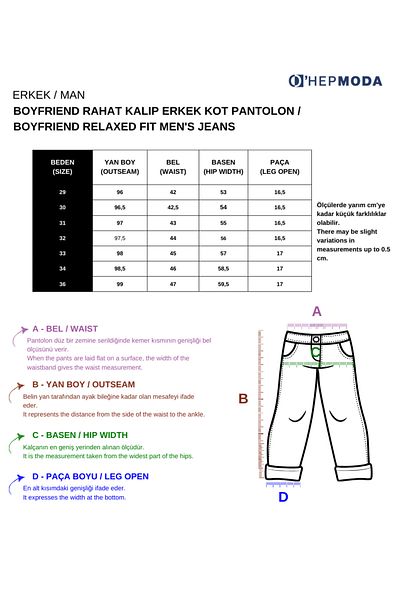 OHEPMODA Ανδρικά τζιν - Boyfriend Comfortable Fit