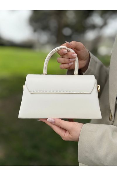 DEV 3 ADAM Cream Stylish Va Elegant Box Model Hand Shoulder and Crossbody Women's Bag