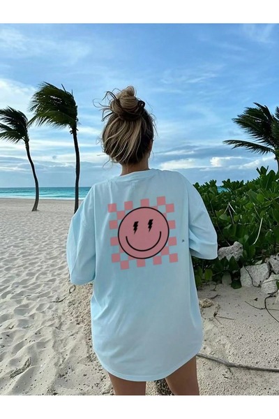OVER HEAD Žena sa nasmejanim licem Štampano Oversize kroj T-shirt