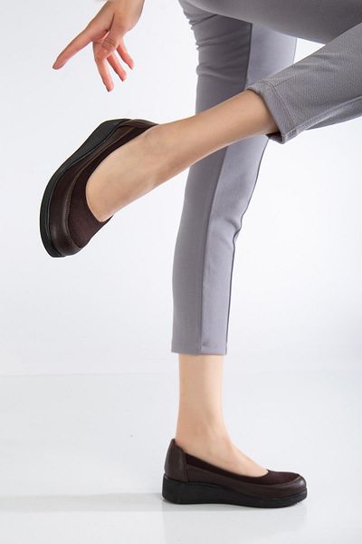 Dilimler Ayakkabı Women's Casual Shoes Brown Stretch Orthopedic