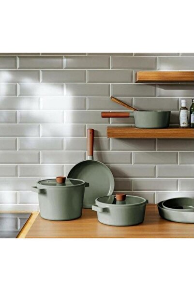 NEOFLAM Fika Aluminum Cast Pot 22cm Gray Color Glass Lid Sturdy Durable Functional Kitchen